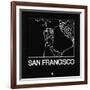 Black Map of San Francisco-NaxArt-Framed Art Print