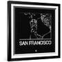 Black Map of San Francisco-NaxArt-Framed Art Print