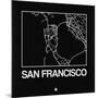 Black Map of San Francisco-NaxArt-Mounted Art Print