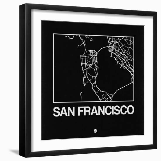 Black Map of San Francisco-NaxArt-Framed Art Print