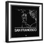 Black Map of San Francisco-NaxArt-Framed Art Print