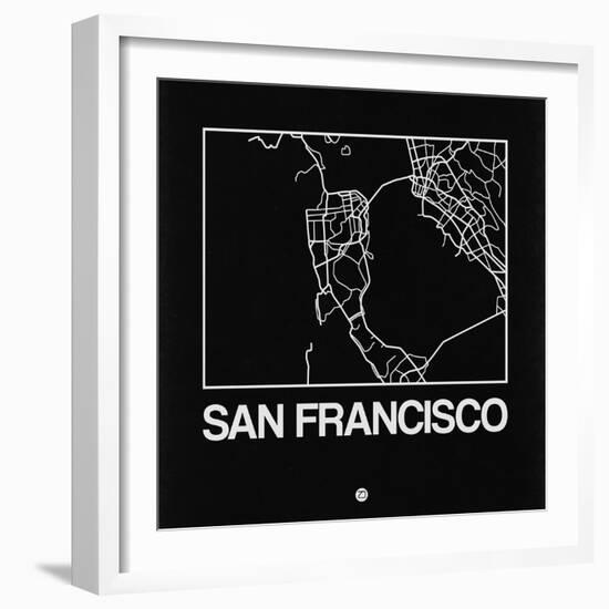 Black Map of San Francisco-NaxArt-Framed Art Print