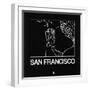 Black Map of San Francisco-NaxArt-Framed Art Print