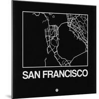 Black Map of San Francisco-NaxArt-Mounted Art Print