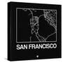 Black Map of San Francisco-NaxArt-Stretched Canvas