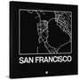 Black Map of San Francisco-NaxArt-Stretched Canvas