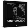 Black Map of San Francisco-NaxArt-Stretched Canvas