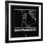 Black Map of San Francisco-NaxArt-Framed Art Print