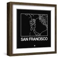 Black Map of San Francisco-NaxArt-Framed Art Print