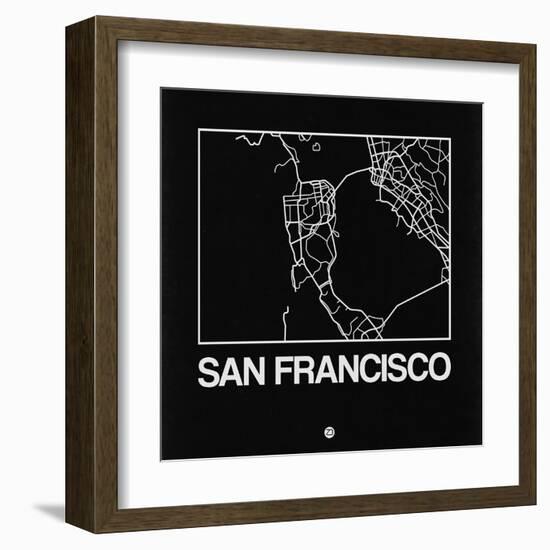 Black Map of San Francisco-NaxArt-Framed Art Print