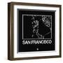 Black Map of San Francisco-NaxArt-Framed Art Print