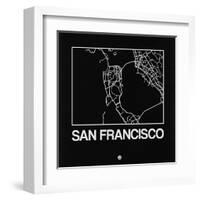 Black Map of San Francisco-NaxArt-Framed Art Print