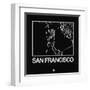 Black Map of San Francisco-NaxArt-Framed Art Print