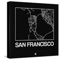Black Map of San Francisco-NaxArt-Stretched Canvas
