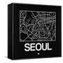 Black Map of Seoul-NaxArt-Framed Stretched Canvas