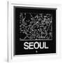 Black Map of Seoul-NaxArt-Framed Art Print