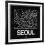 Black Map of Seoul-NaxArt-Framed Art Print