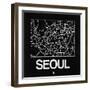 Black Map of Seoul-NaxArt-Framed Art Print