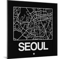 Black Map of Seoul-NaxArt-Mounted Art Print