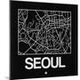 Black Map of Seoul-NaxArt-Mounted Art Print