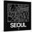 Black Map of Seoul-NaxArt-Stretched Canvas