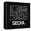 Black Map of Seoul-NaxArt-Framed Stretched Canvas