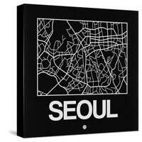 Black Map of Seoul-NaxArt-Stretched Canvas