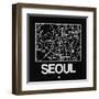 Black Map of Seoul-NaxArt-Framed Art Print