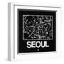 Black Map of Seoul-NaxArt-Framed Art Print