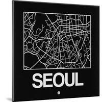 Black Map of Seoul-NaxArt-Mounted Art Print