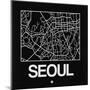 Black Map of Seoul-NaxArt-Mounted Art Print