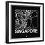 Black Map of Singapore-NaxArt-Framed Art Print