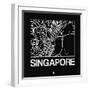 Black Map of Singapore-NaxArt-Framed Art Print