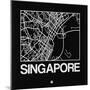 Black Map of Singapore-NaxArt-Mounted Art Print