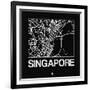 Black Map of Singapore-NaxArt-Framed Art Print