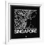 Black Map of Singapore-NaxArt-Framed Art Print