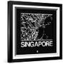 Black Map of Singapore-NaxArt-Framed Art Print