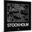 Black Map of Stockholm-NaxArt-Mounted Art Print