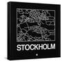 Black Map of Stockholm-NaxArt-Framed Stretched Canvas