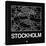 Black Map of Stockholm-NaxArt-Stretched Canvas