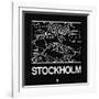 Black Map of Stockholm-NaxArt-Framed Art Print