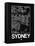 Black Map of Sydney-NaxArt-Framed Stretched Canvas