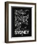 Black Map of Sydney-NaxArt-Framed Premium Giclee Print
