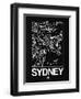 Black Map of Sydney-NaxArt-Framed Premium Giclee Print