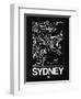 Black Map of Sydney-NaxArt-Framed Premium Giclee Print