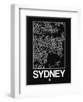 Black Map of Sydney-NaxArt-Framed Art Print