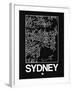 Black Map of Sydney-NaxArt-Framed Art Print