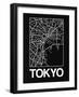 Black Map of Tokyo-NaxArt-Framed Art Print