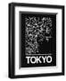 Black Map of Tokyo-NaxArt-Framed Art Print