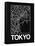 Black Map of Tokyo-NaxArt-Framed Stretched Canvas